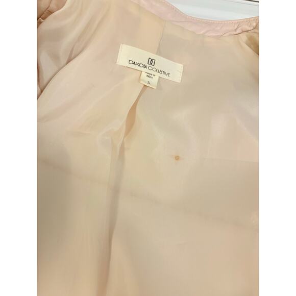 DAKOTA COLLECTIVE Jacket 100% Leather Soft Pink Moto Zip Designer | SMALL - Picture 7 of 8